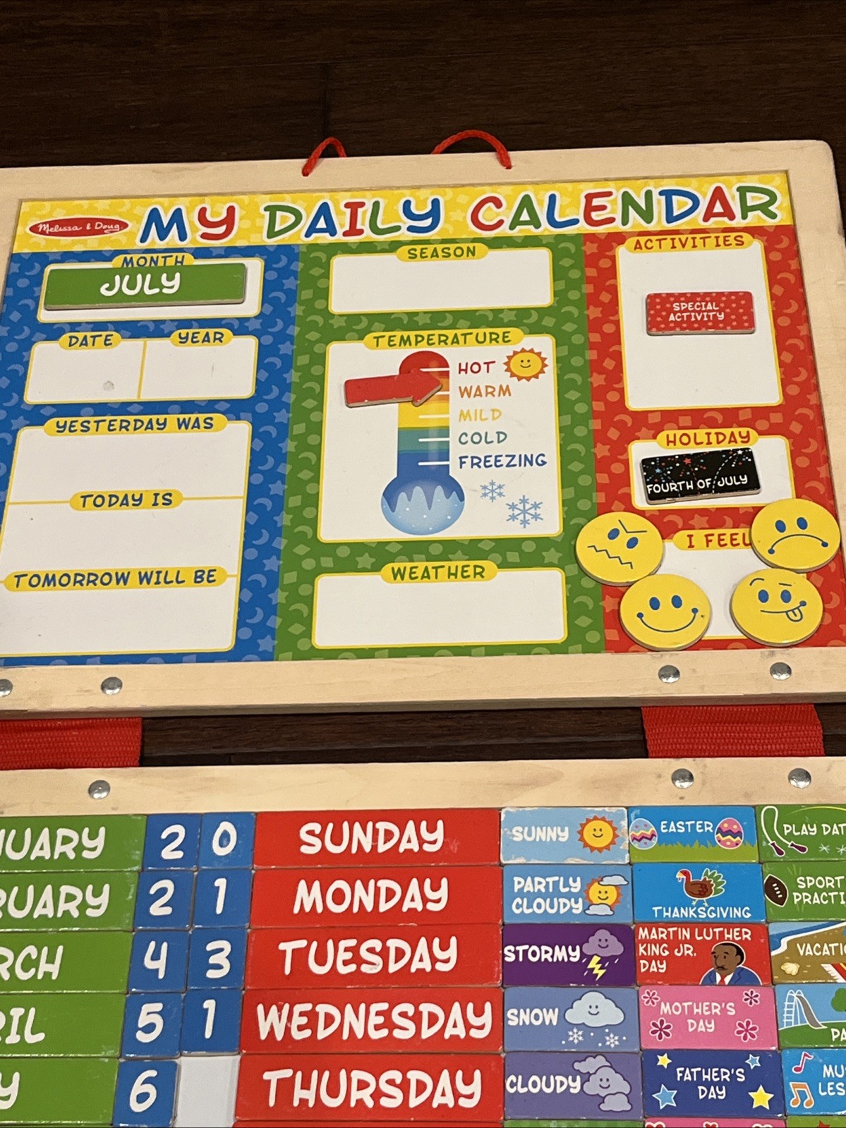Melissa & Doug My Daily Calendar & My Responsibility SEL Chart 2 Pk. Magnetic