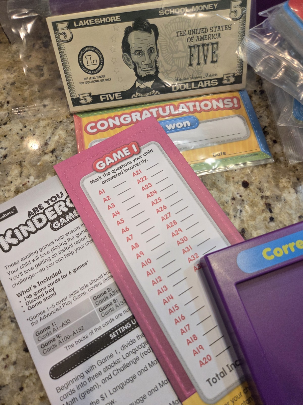 Lakeshore Learning Are You Ready for Kindergarten Game Show AA880 Ages 4+ School
