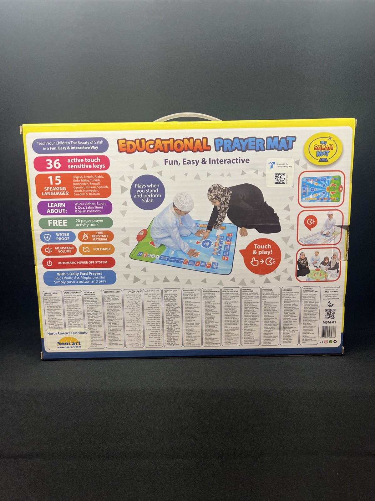 Educational Prayer Mat SALAH 15 different languages 36 Sensitive Keys NEW SEALED