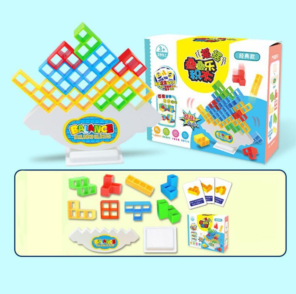 Tetra Tower Balance Puzzle Board Game Building Block Toys For Kids & Adults
