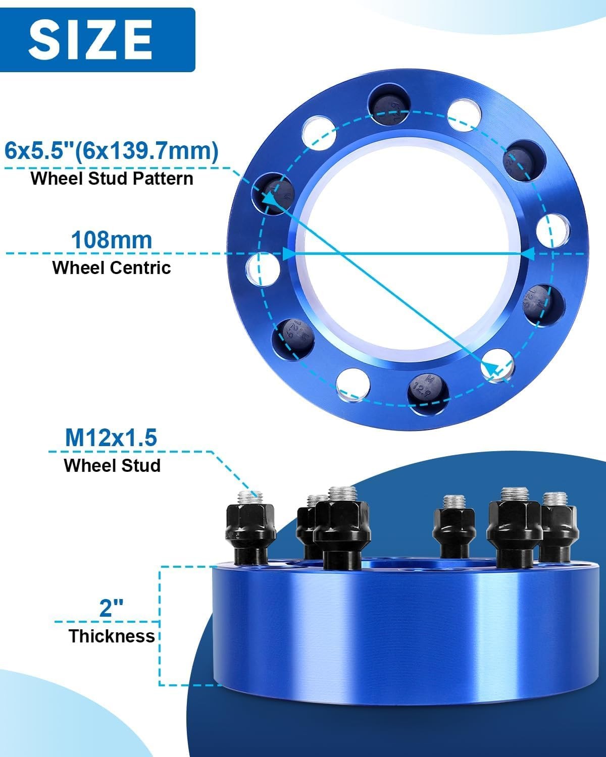 6×5.5 2″ Wheel Spacers Fit for Tacoma 4Runner Tundra FJ Land Cruiser, 6×139.7…