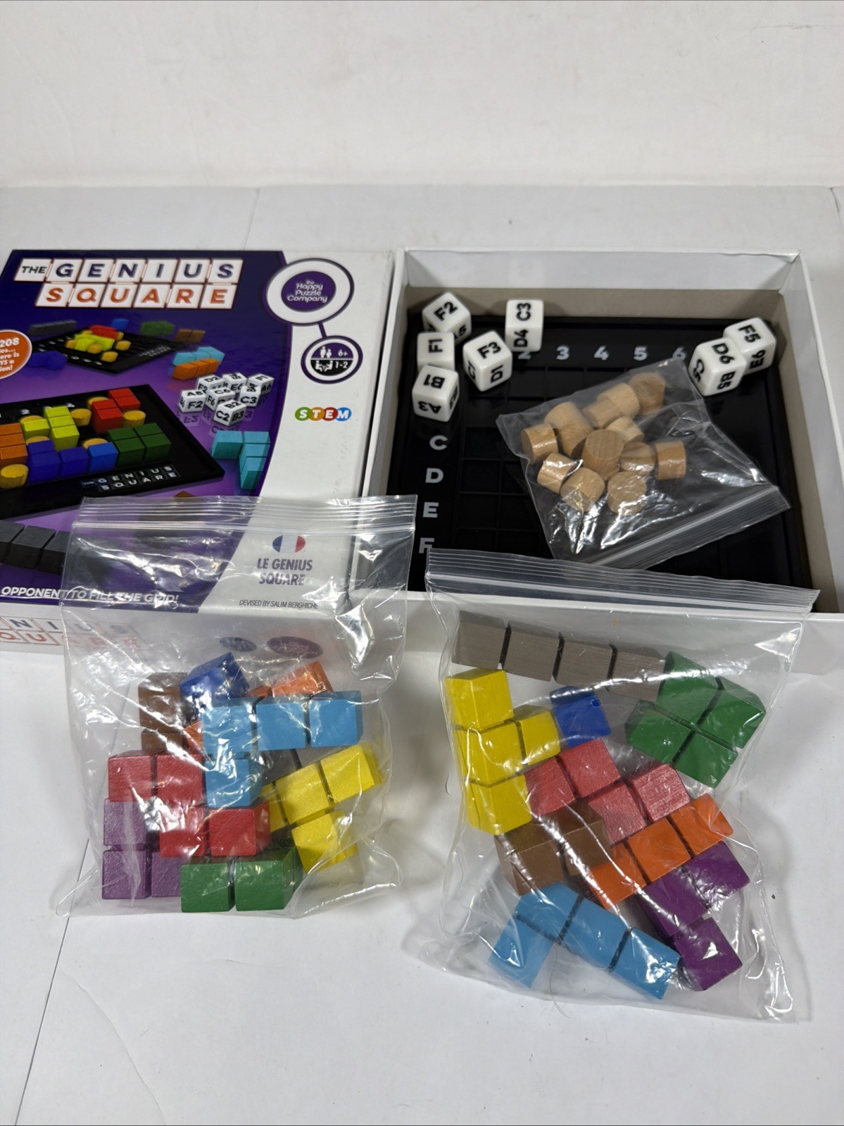 The Genius Square 100% COMPLETE The Happy Puzzle Company 2018 STEM Brain Teaser