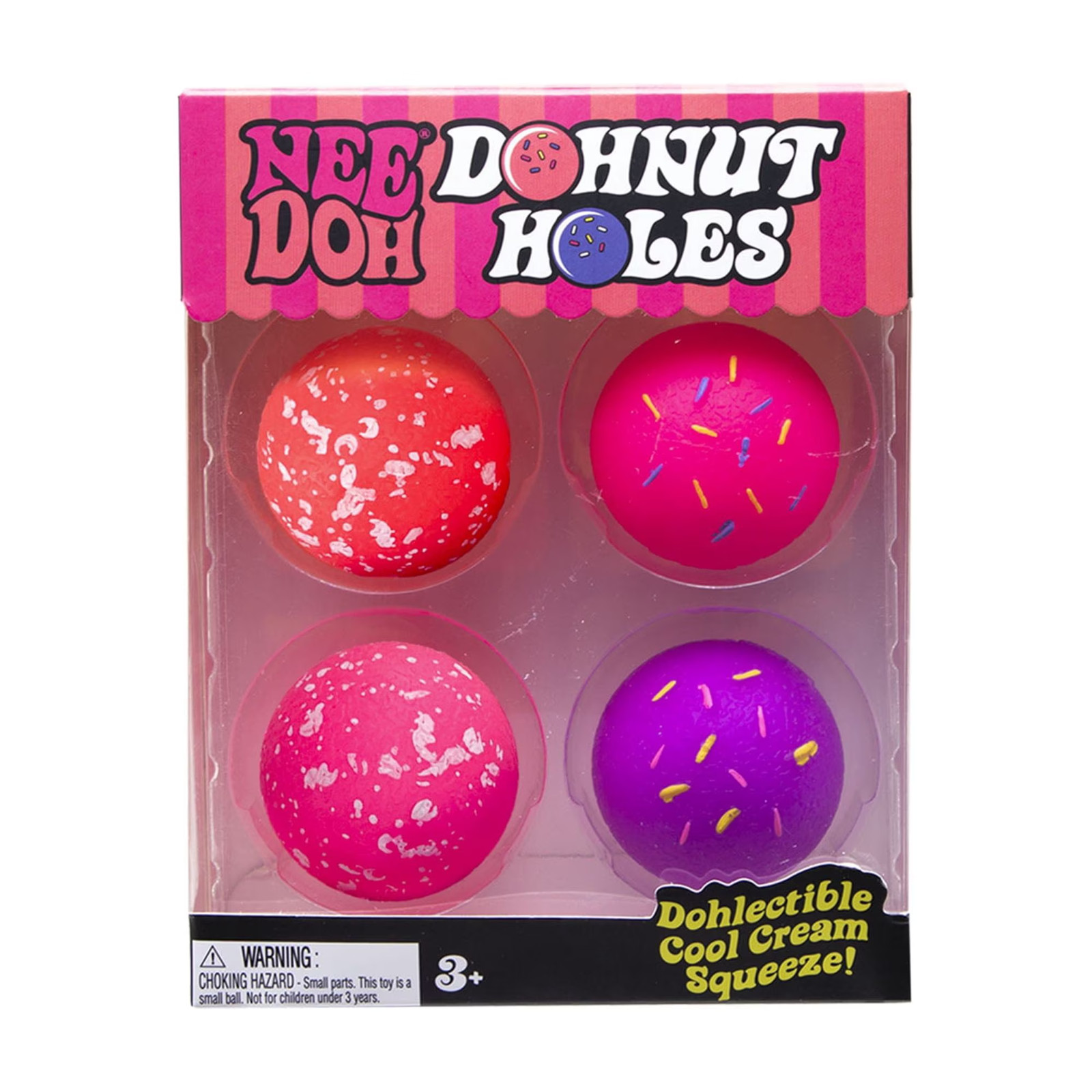 Authentic NeeDoh DohNut Holes Squishy Fidget Sensory Toy 4 Pack Multicolor Set