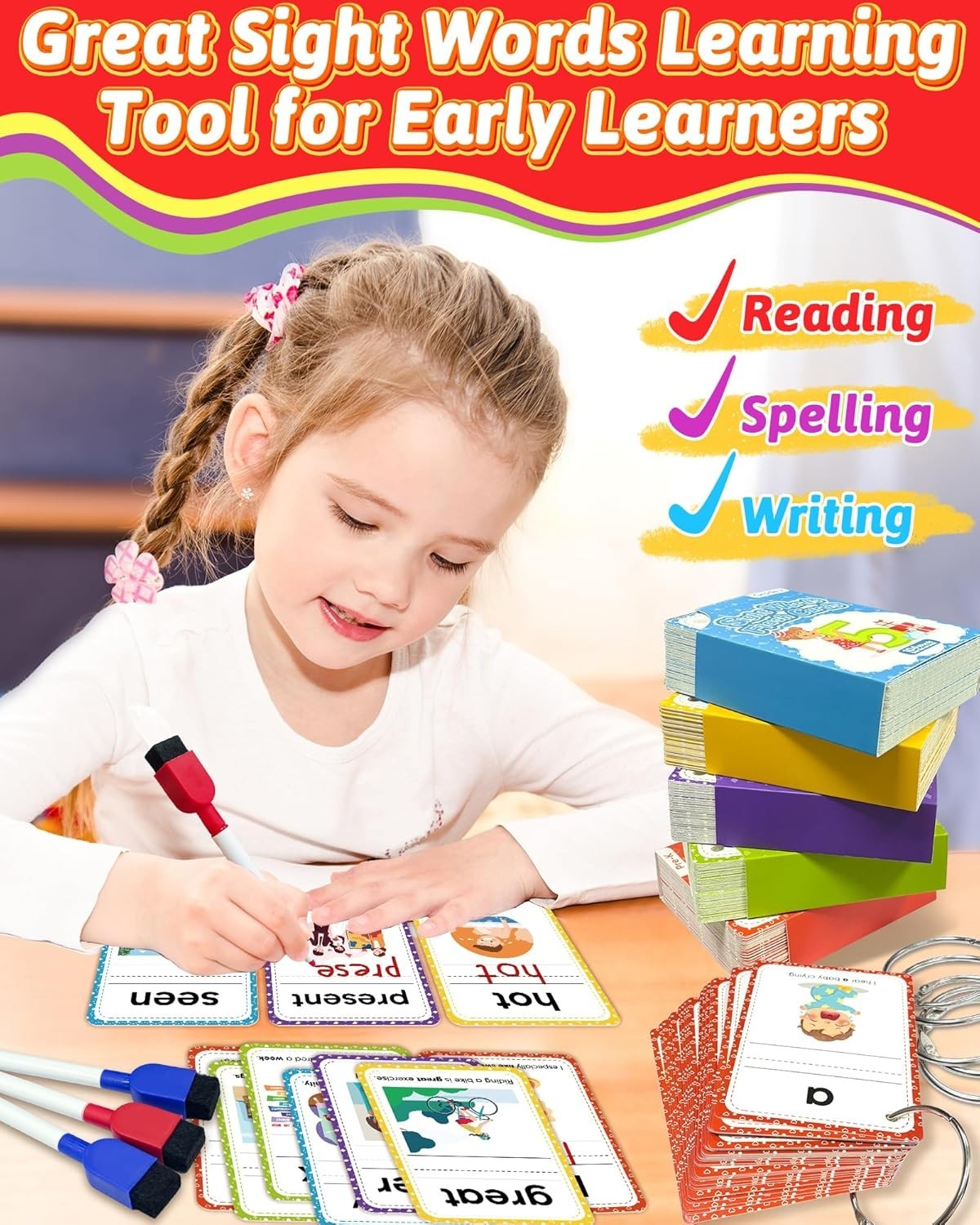 Phonics Flash Cards, 67 Pcs Sight Words Cards Kindergarten, Phonics…