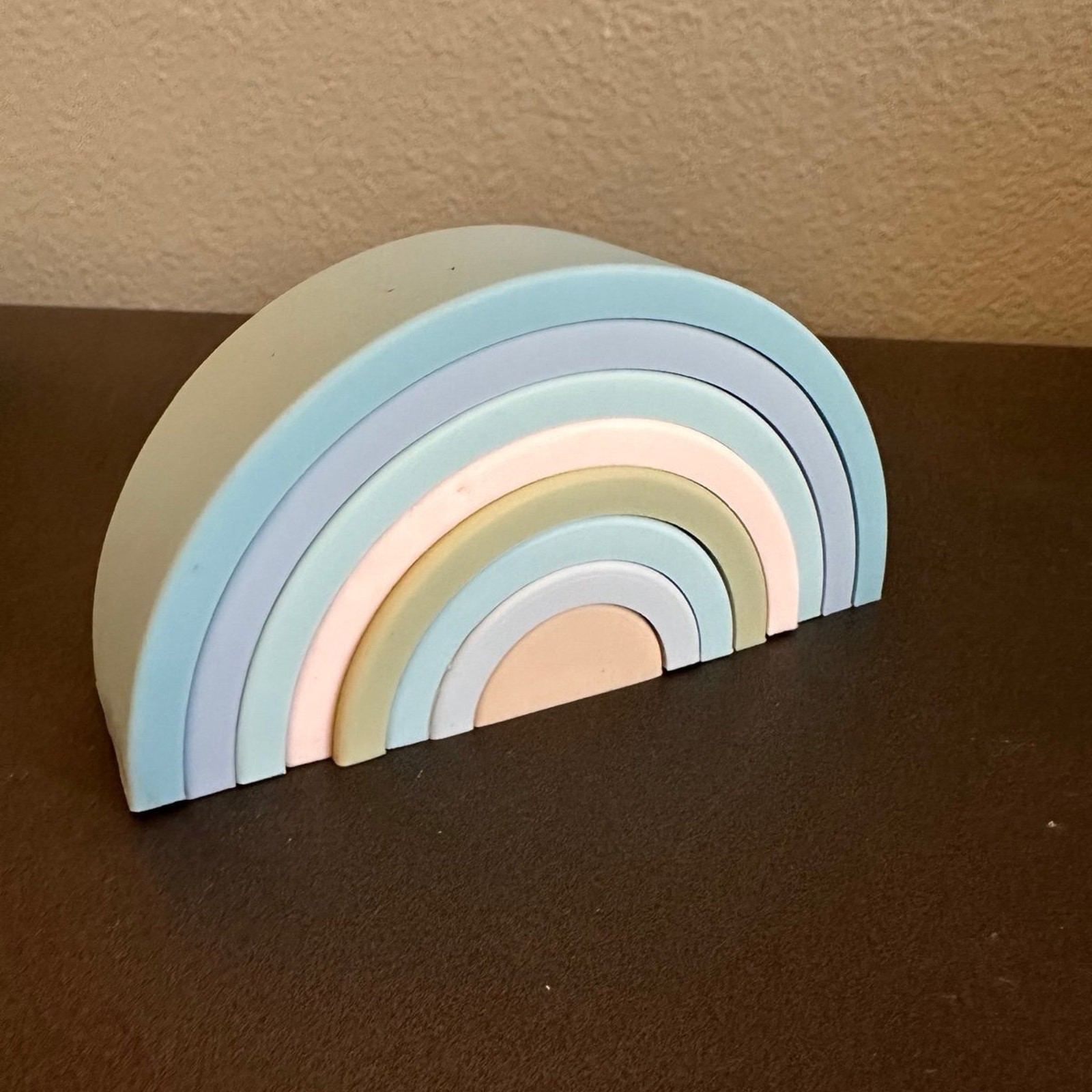 Silicone Rainbow Pastel Stacking Toy- New