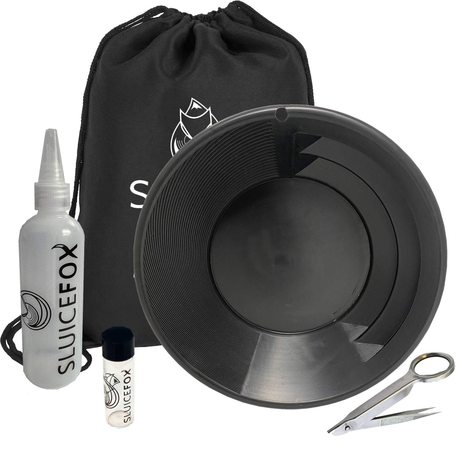Gold panning starter kit for kids or adults; gold snifter bottle | spiral gold p