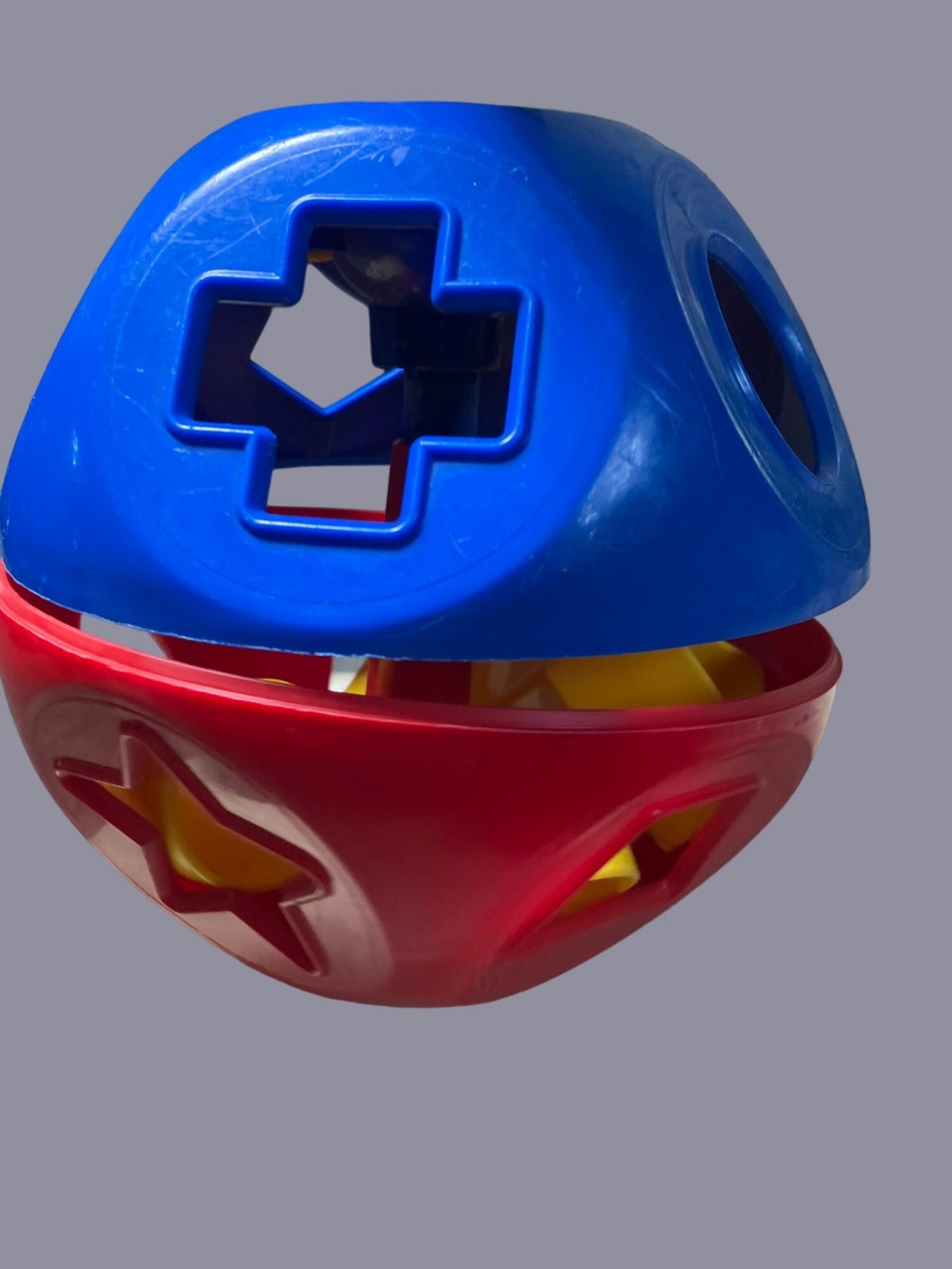 Tupperware Vintage Shape O Ball Shape Sorter Toy Blue Red Yellow