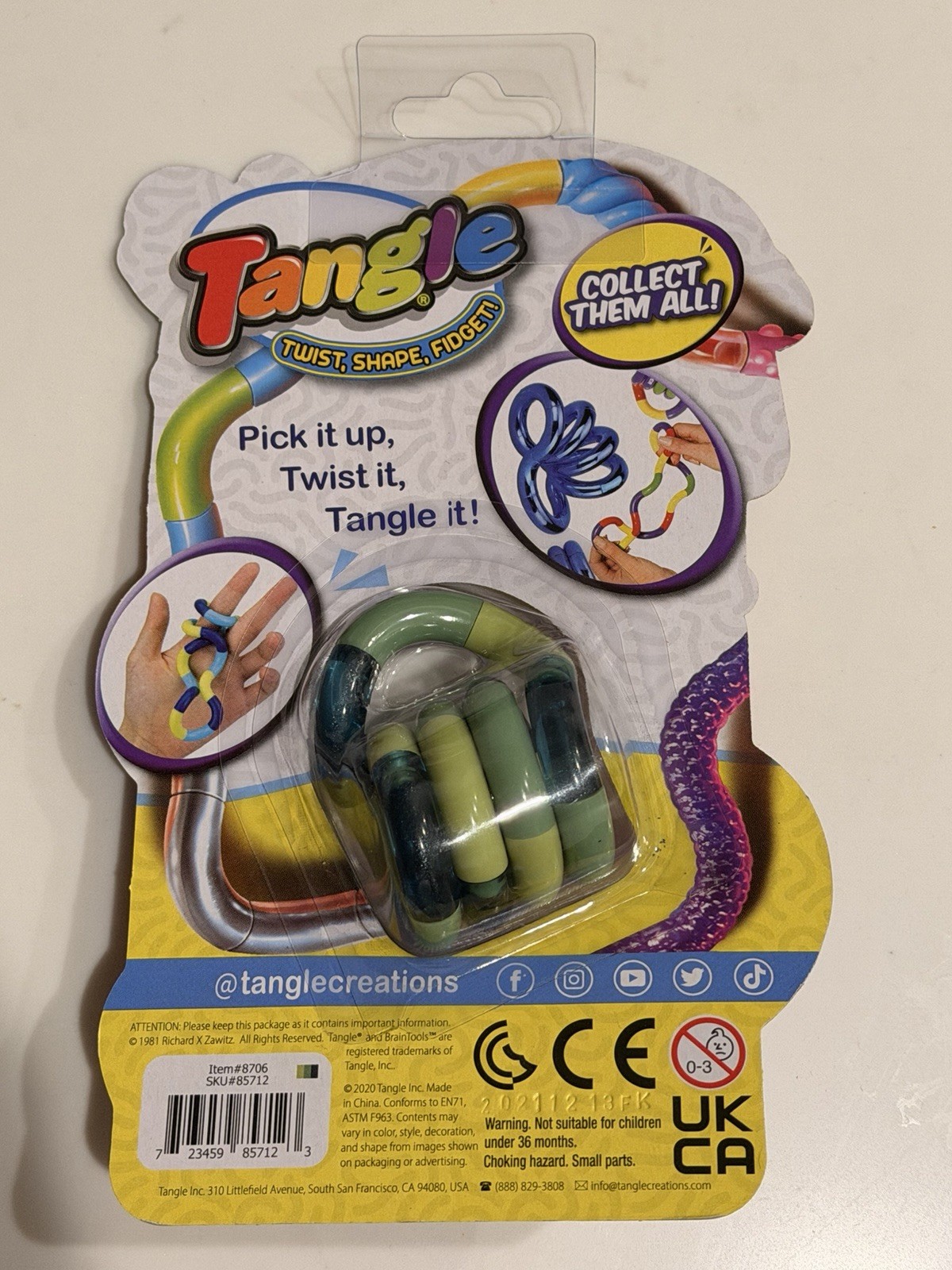 New Tangle Crazy Rainbow Fidget Stress ADHD Autism SEN Sensory Green
