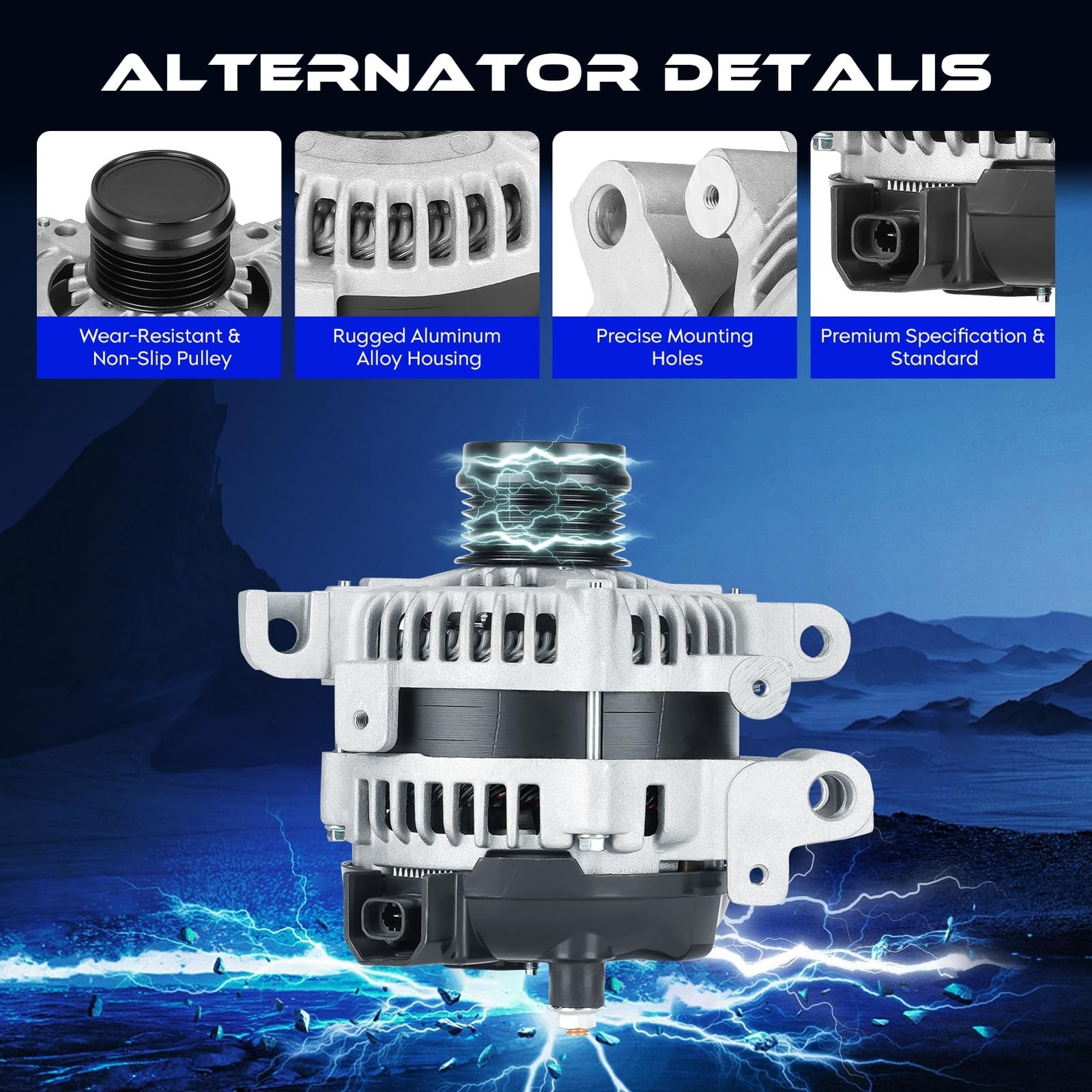 New Alternator for Cadillac CTS 2.8L 2005-2007 3.6L 2004-2007, 140Amp 12V, Hi…