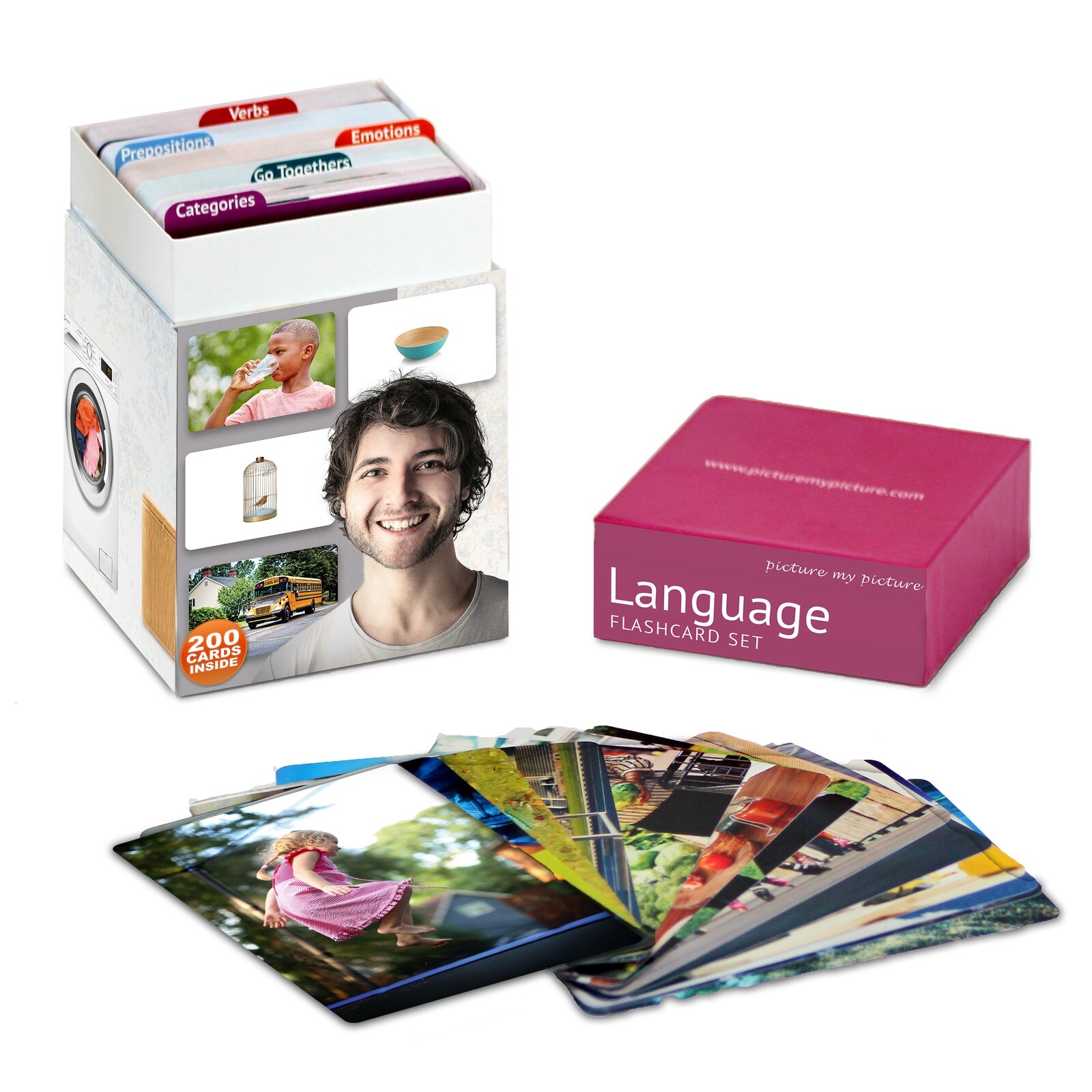 Language Flash Card Set | 200 Language Photo Cards |