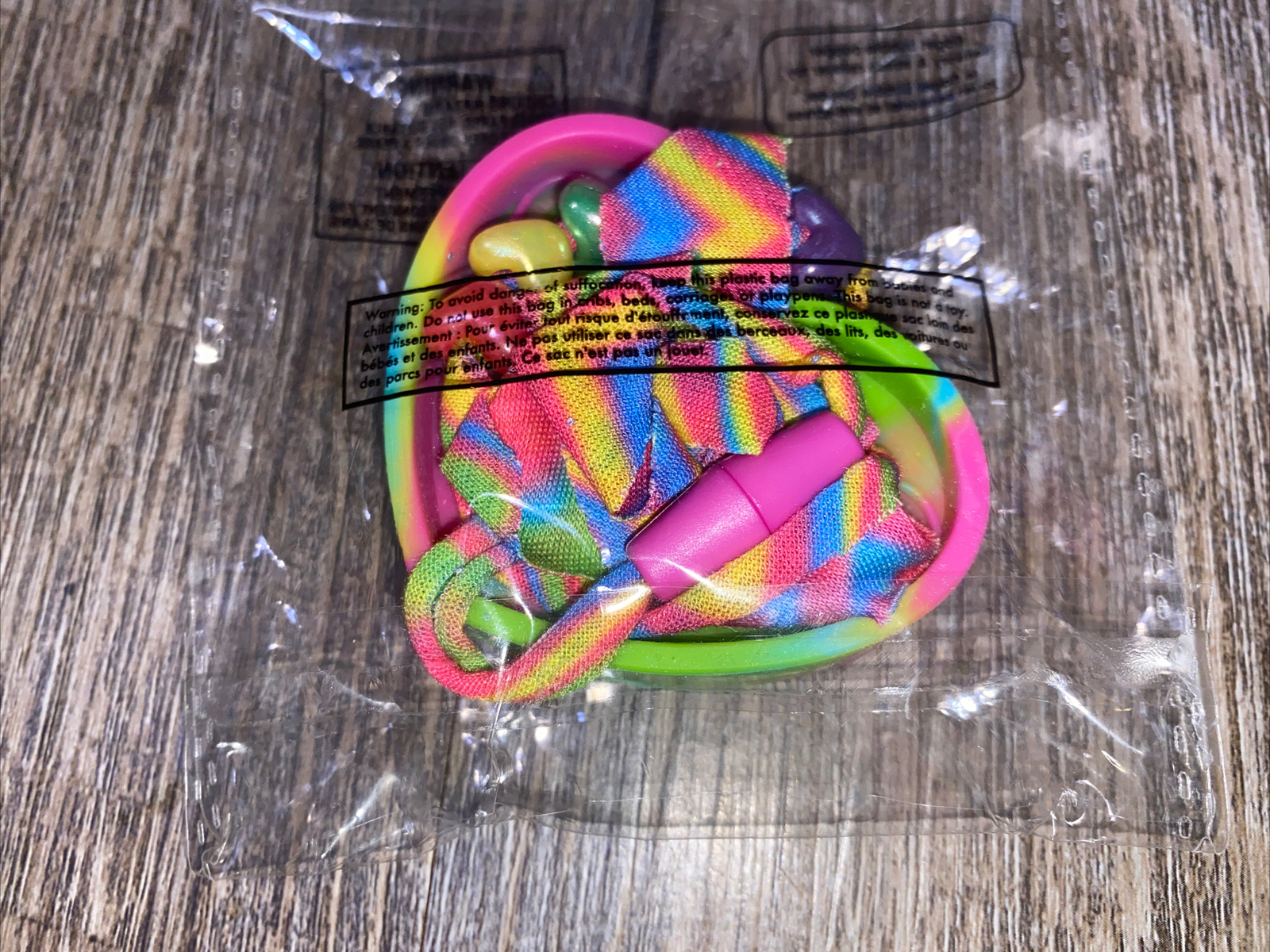 RAINBOW HEART Pop Toy Fidget Sensory Kids Necklace Autism Stress Fidge It