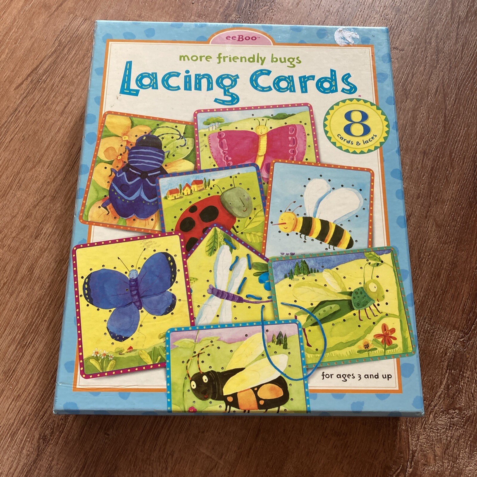 BEST TOY eeBOO FRIENDLY BUGS LACING CARDS ARTS & CRAFTS ACTIVITY SET KIDS GIFT
