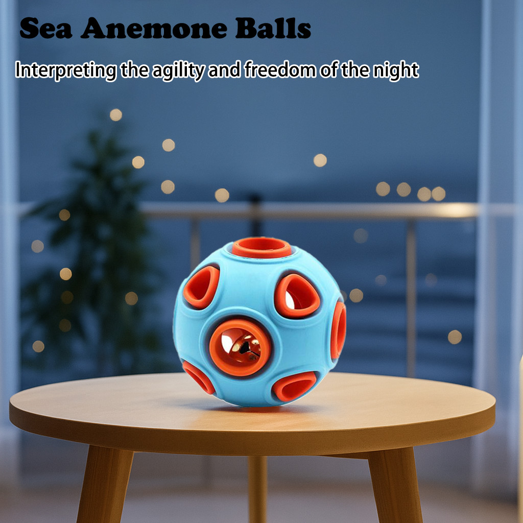 Dog Rubber Ball With Bell Sound, 2-Pack, Interactive Pet Chew Toy For Puppies An