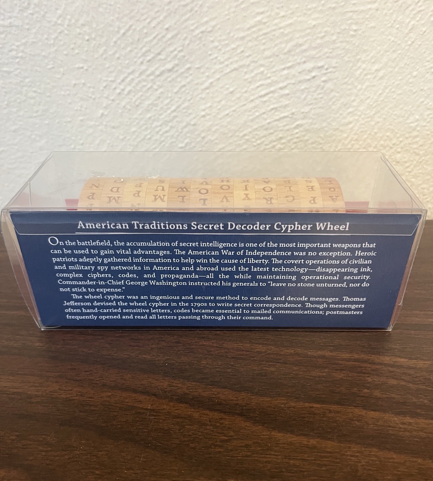 American Traditions Secret Decoder Cypher Wheel Wooden Spy Messenger New In Box