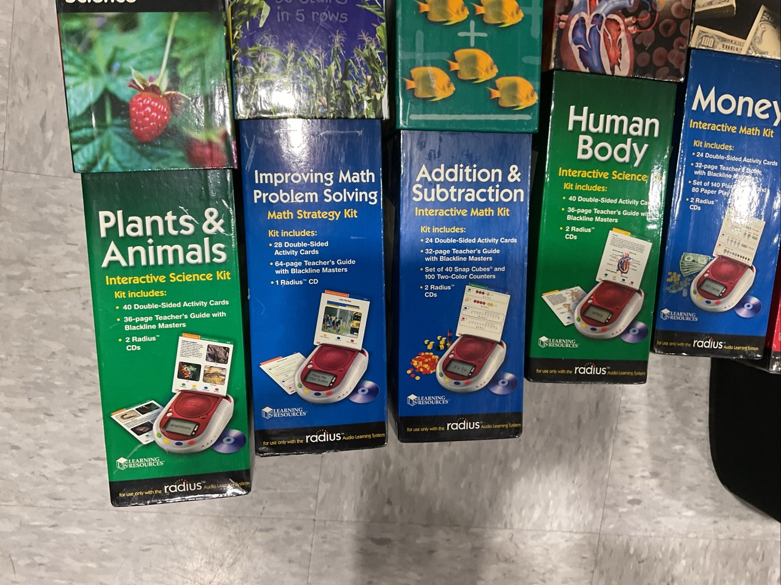 Radius Audio Learning System By Learning Resources w/ Science And Math Sets