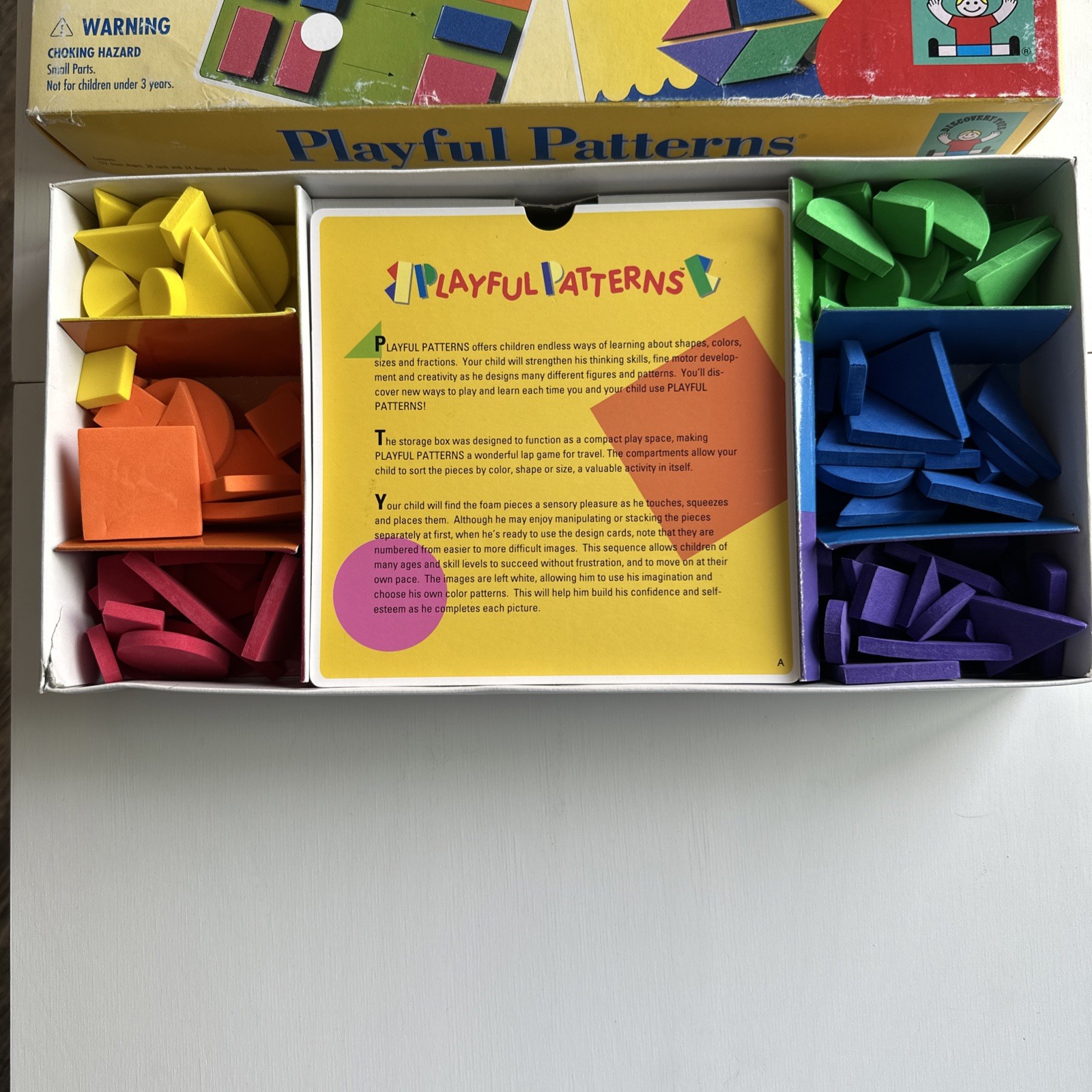 Discovery Toys Playful Patterns Design Activity Vintage 1996 Geometry Prereading