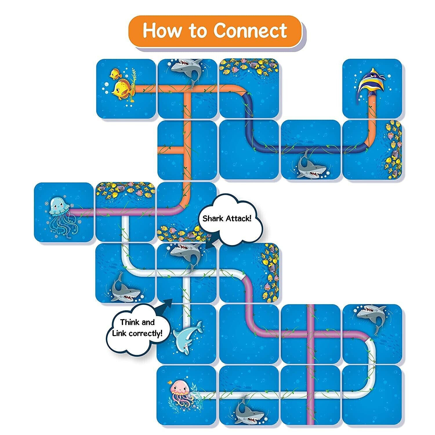 Skillmatics Kid’s Educational Game : Connectors Shark Attack for Ages 6 and Up