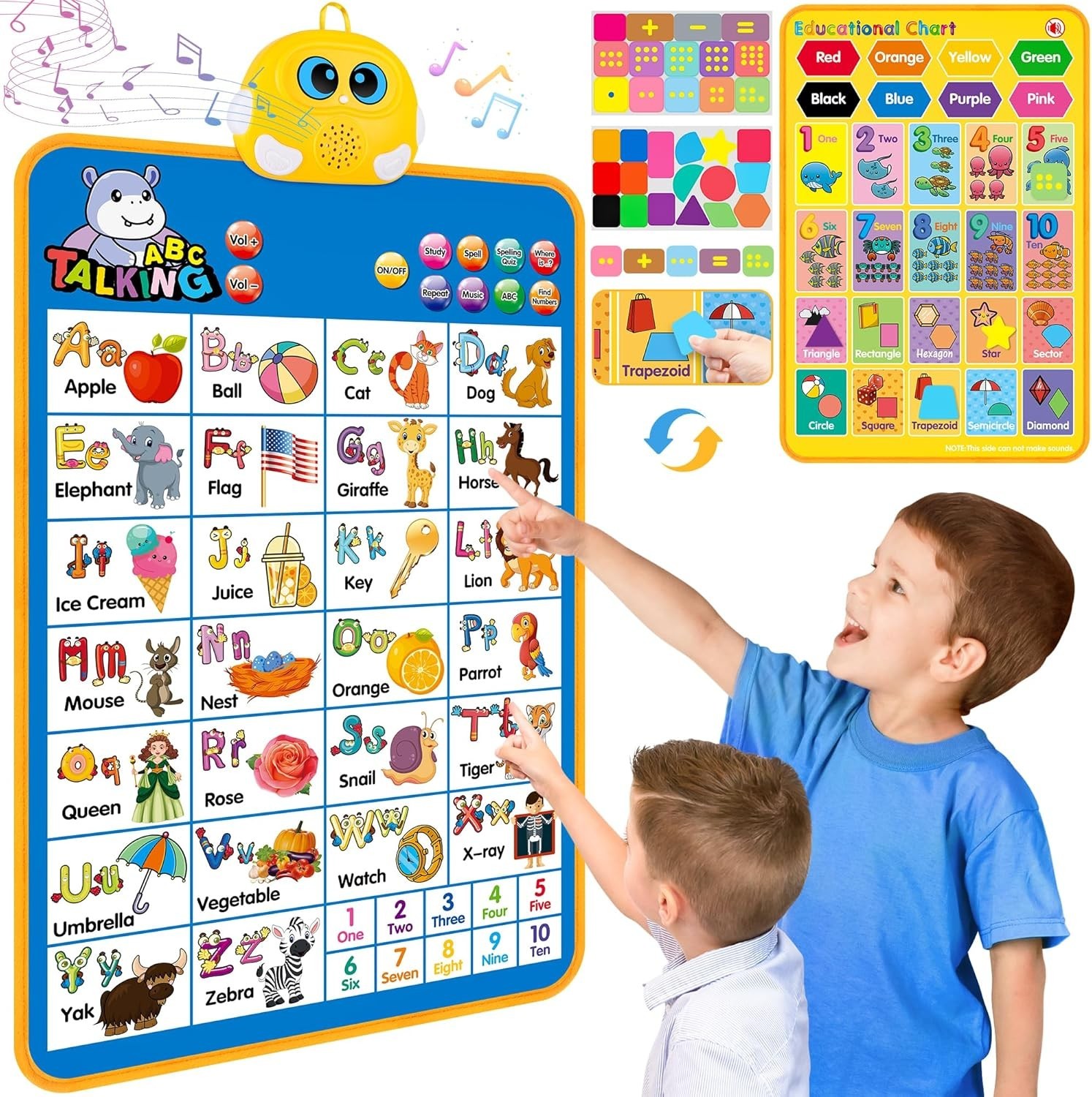 Electronic Alphabet Wall Chart, Talking ABC, 123s, Music Poster, Kids Learnin…