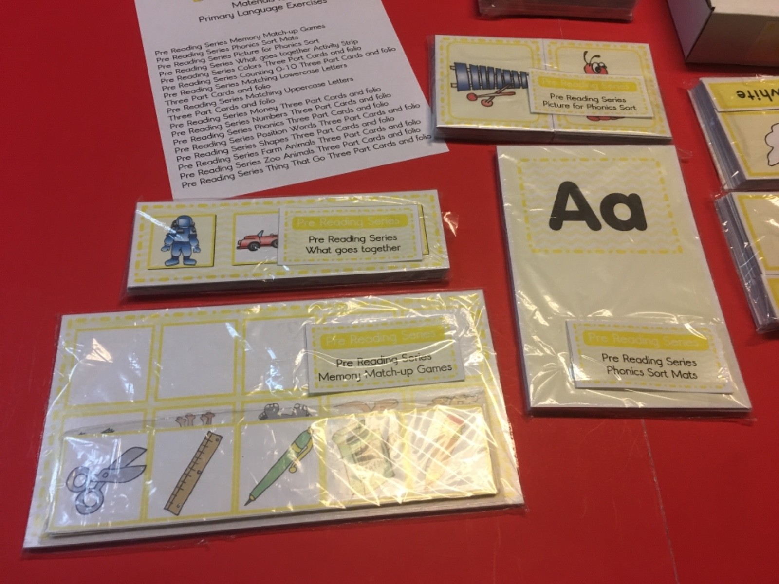 Pre Reading Series Kit – Montessori Materials for Primary Language Exercises