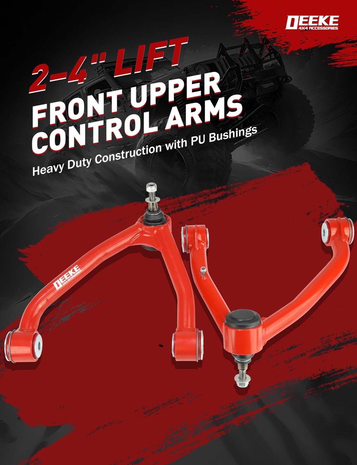 2-4″ Lift Front Upper Control Arms for 2014-2018 Chevy Silverado GMC Sierra 1…