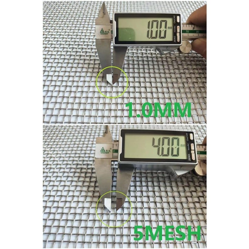 Stainless Steel Mesh 5Mesh with 1MM Wire Dia,4Pack 12x8inch(305x203mm) Hard and