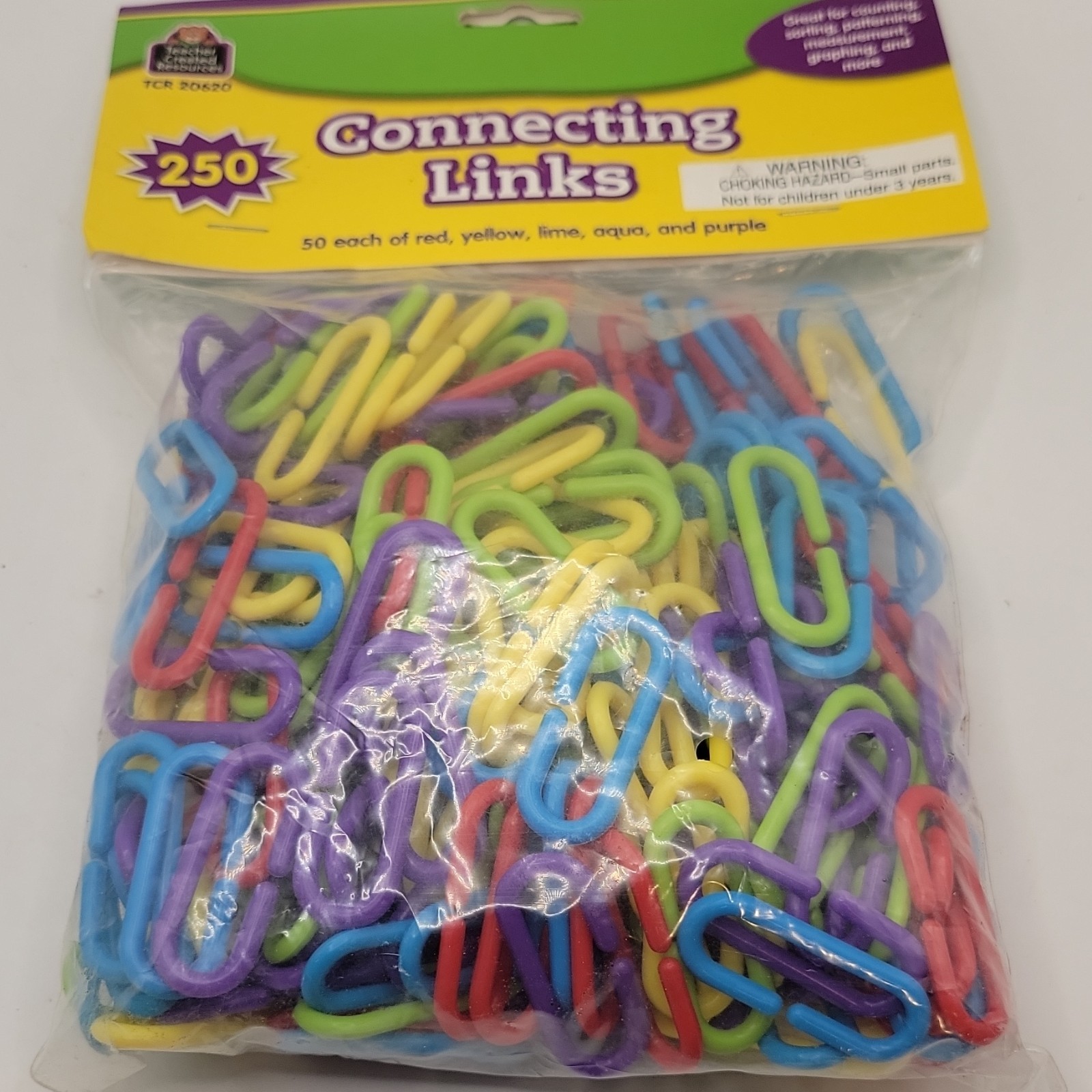 Teacher Created Resources Connecting Links 250 Multicolor Plastic Ages 3+