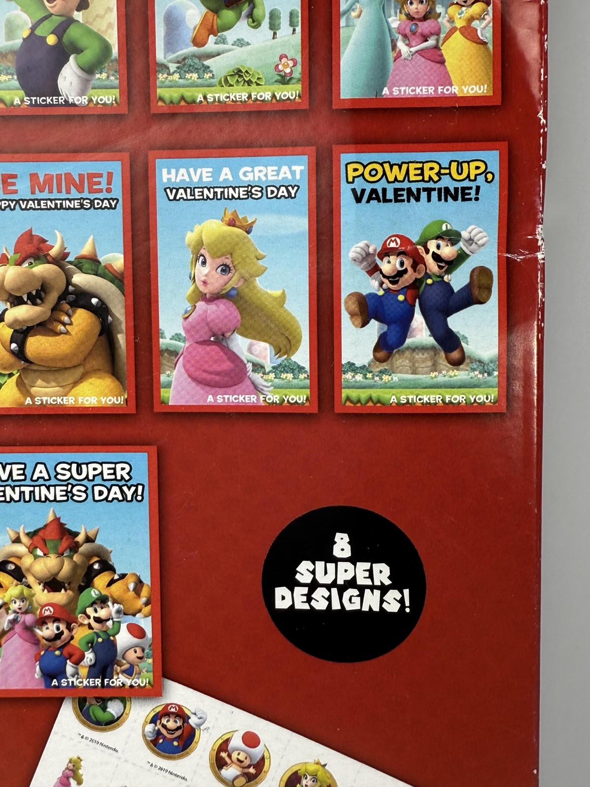 Super Mario Valentines 32 Cards 32 Stickers Nintendo Kids Classroom Gift 8 Desig