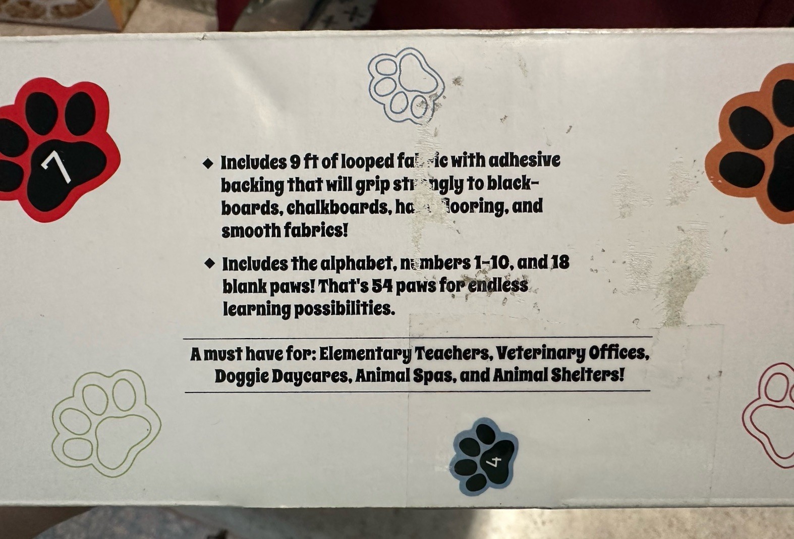 54 Pcs Paw Carpet Marker Spots 5” Paw for Classroom Floor, Teacher Supplies