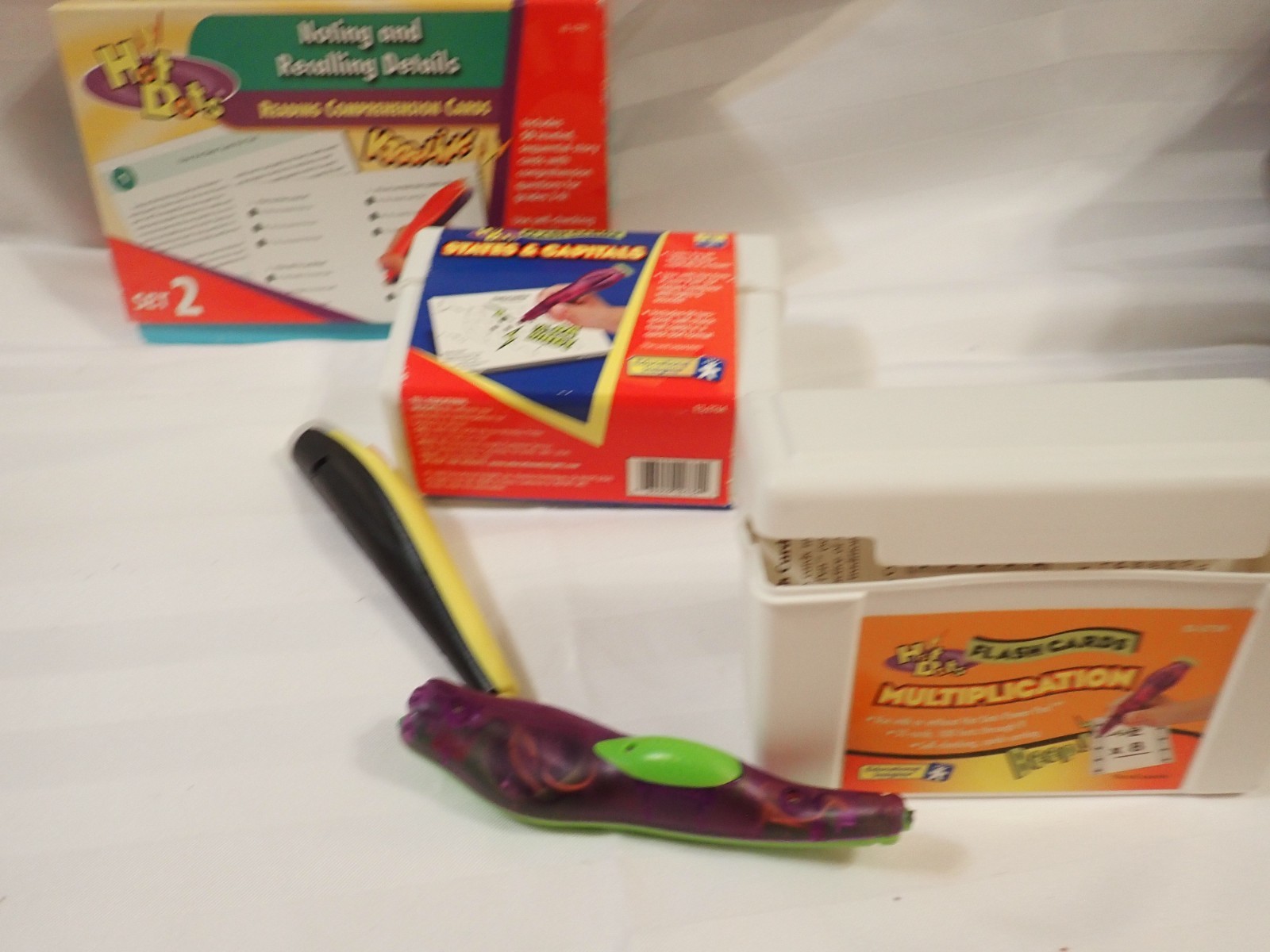 Hot Dots Lot Sets Reading Math States Capitals Multiplication Cards 2 Pens Books