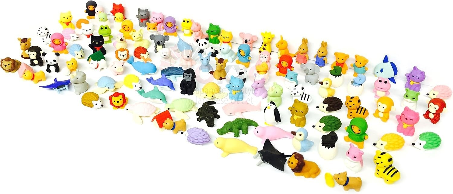 Pencil Eraser Animal Collection IWAKO Japanese Erasers (Pack of 20) Japan Made