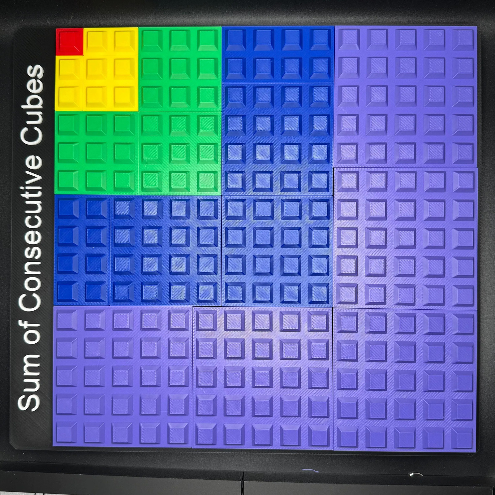 Sum of Consecutive Cubes Puzzle | 3D Printed Math Visual Proof | Large Framed