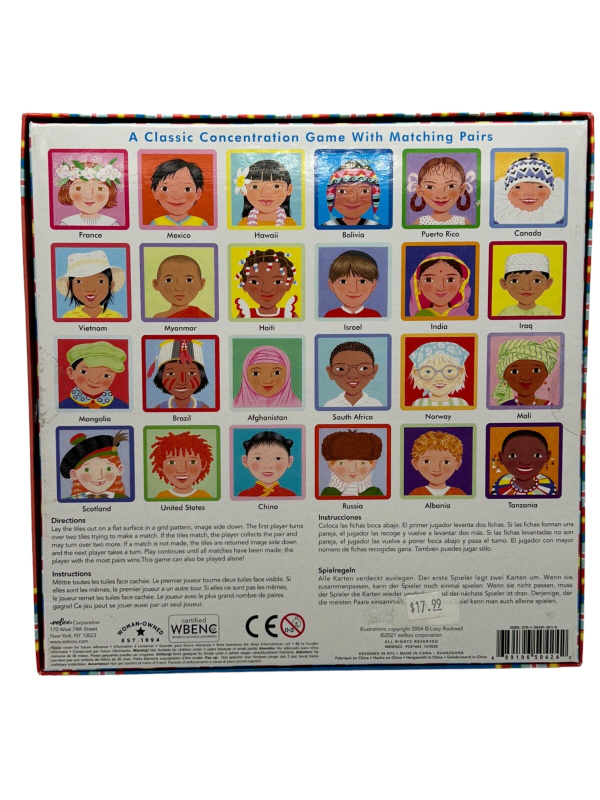 eeBoo Memory Matching Game I Never Forget A Face Developmental Multicultural New