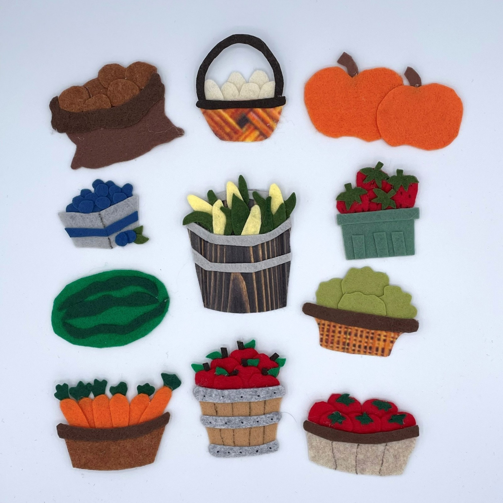 Farmer’s Market- Fruits & Veggies – Sample Set for Felt /Flannel Board Play