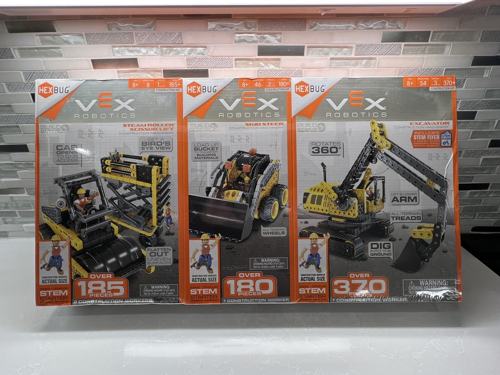 Hexbug Vex Robotics Steam Roller Skid Steer Excavator NEW NIB SEALED