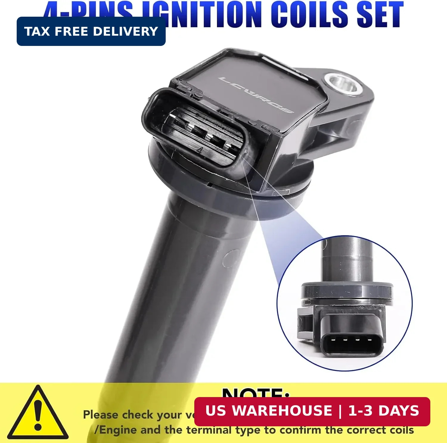 Set of 4 Ignition Coil Pack Fits for 2.5L 2.7L L4 2009 2010 2011 2012 2013 2014