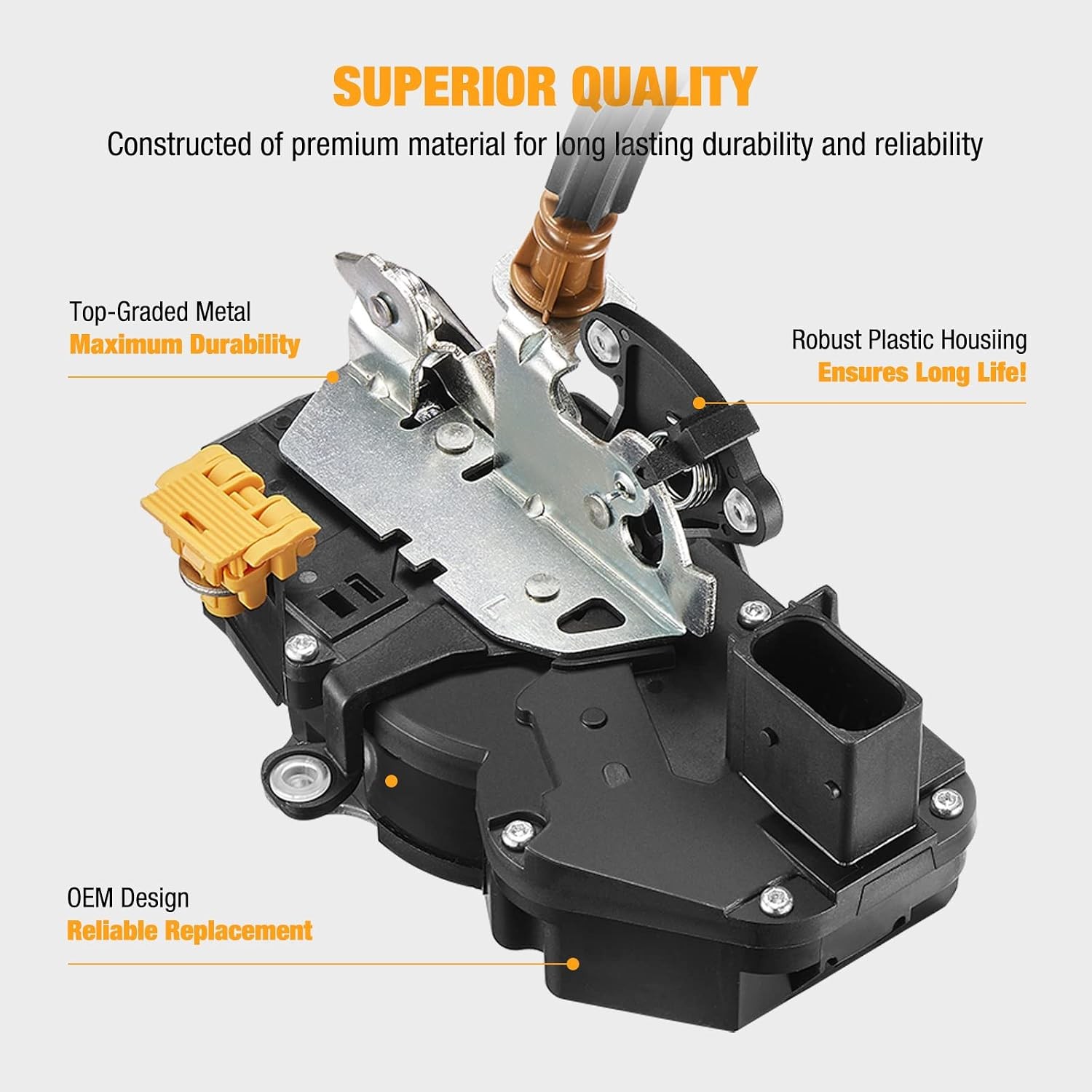 Power Door Lock Latch Actuator with Cable Front Left Driver Side Door 09-13