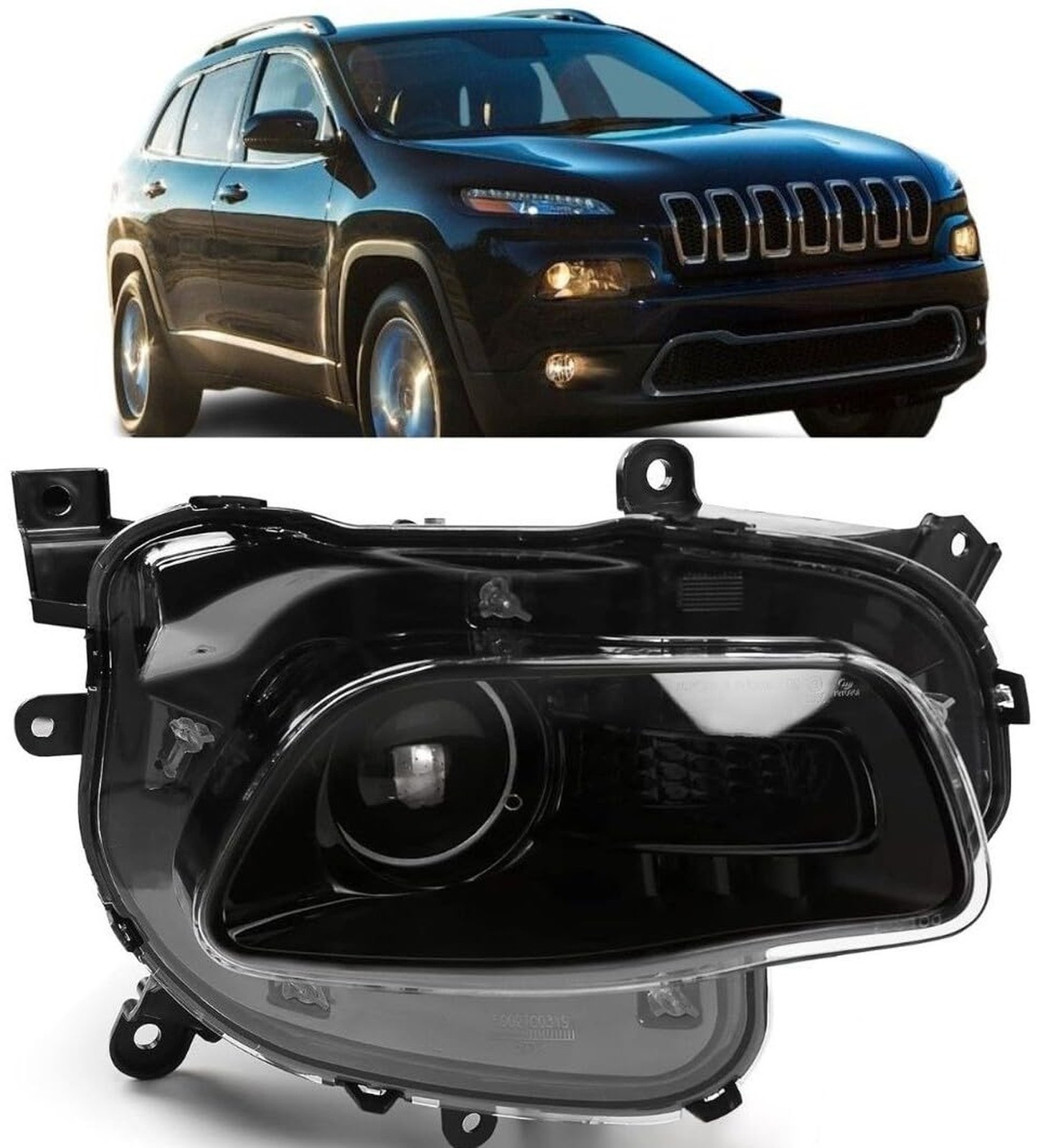 Headlight compatible with 2014-2018 Jeep Cherokee Right Passenger Side