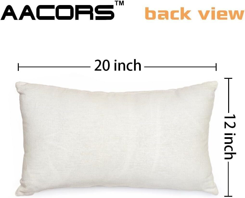 AACORS Winter Pillow Cover 12×20 Inch Reindeer Trees Snowflake Decoration