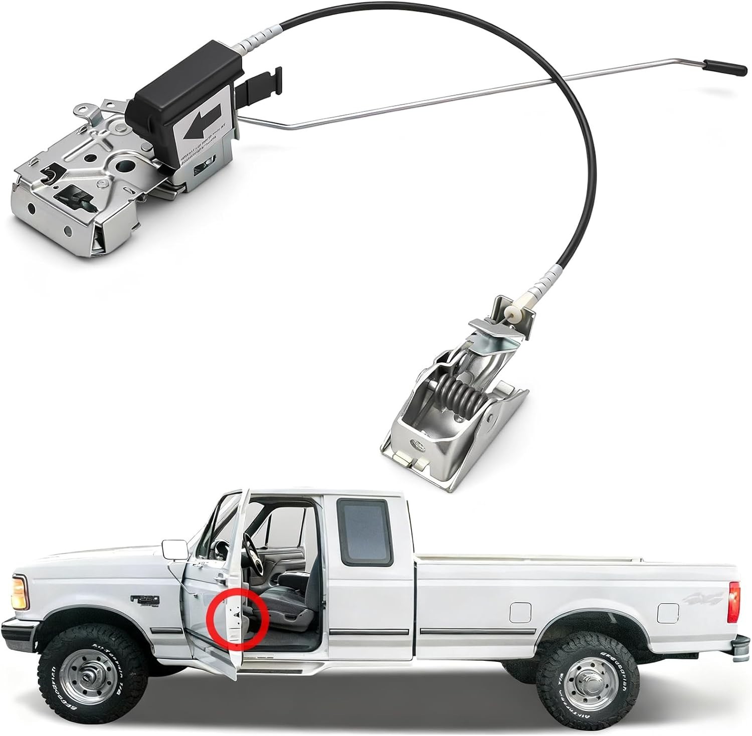Front Left Door Latch Lock Assembly for 1992-1997 Ford F150 F250 F350 Bronco