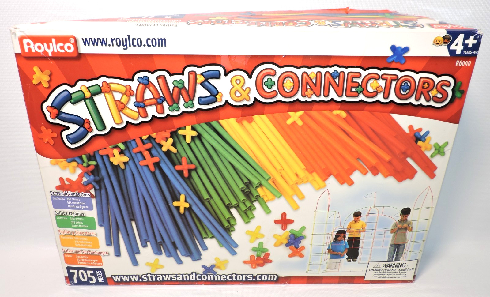 Roylco Straws & Connectors 705 Pieces Ages 4+ Fort Building and Construction Set