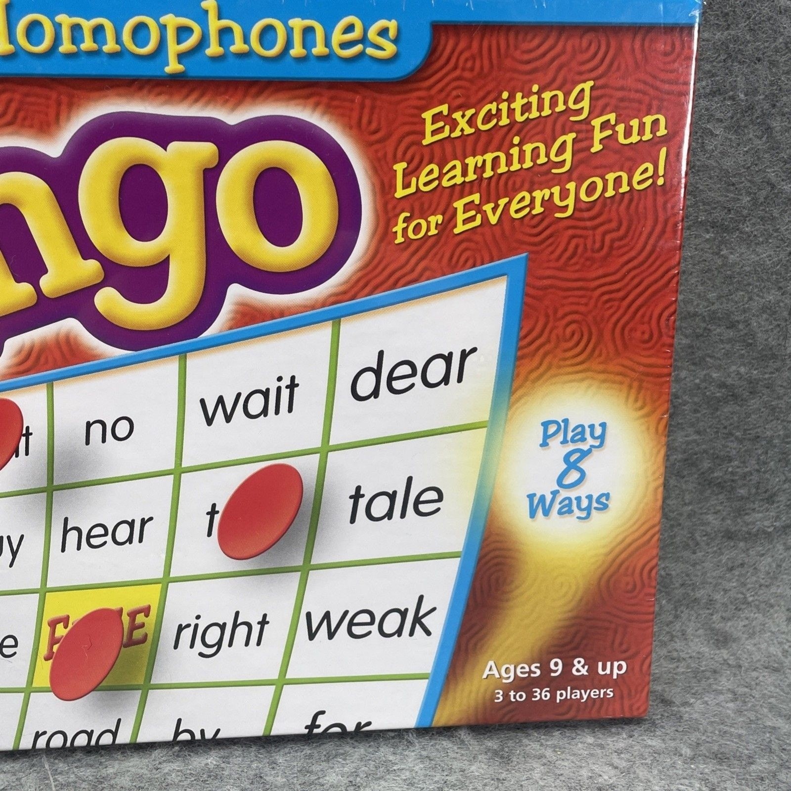 Lakeshore Bingo Homophones Ages 9 & Up NEW Sealed 3 to 36 Players