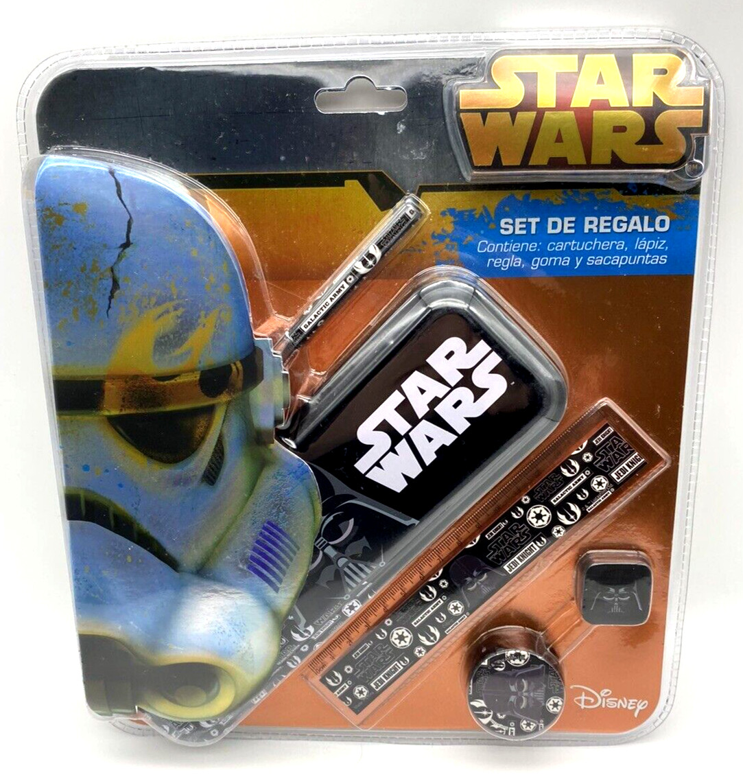 Star Wars 5 Piece School Supplies Gift Set – Brand New! Spanish Packaging