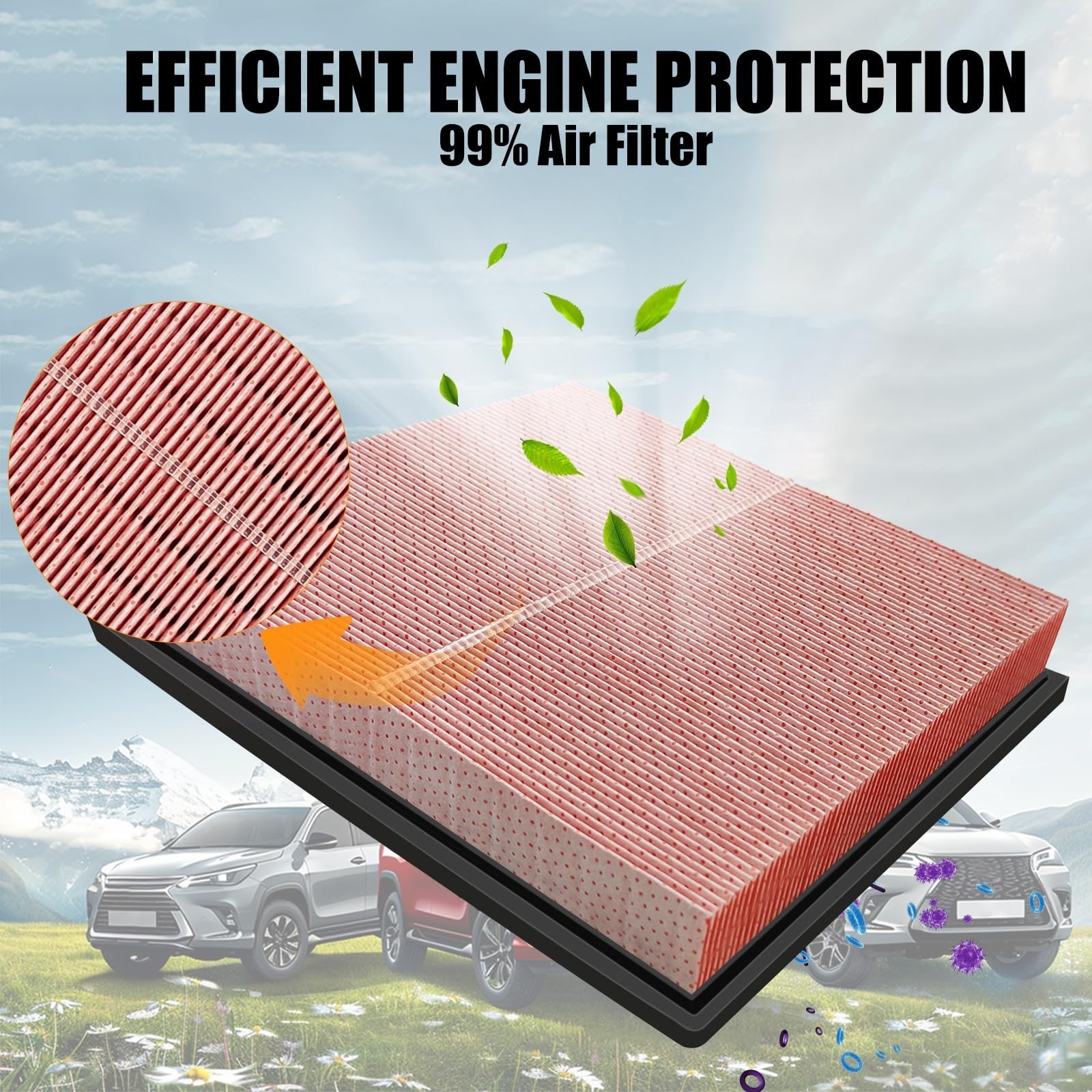 CA12377 Engine Air Filter Compatible with Toyota Highlander 2020-2026, Avalon…