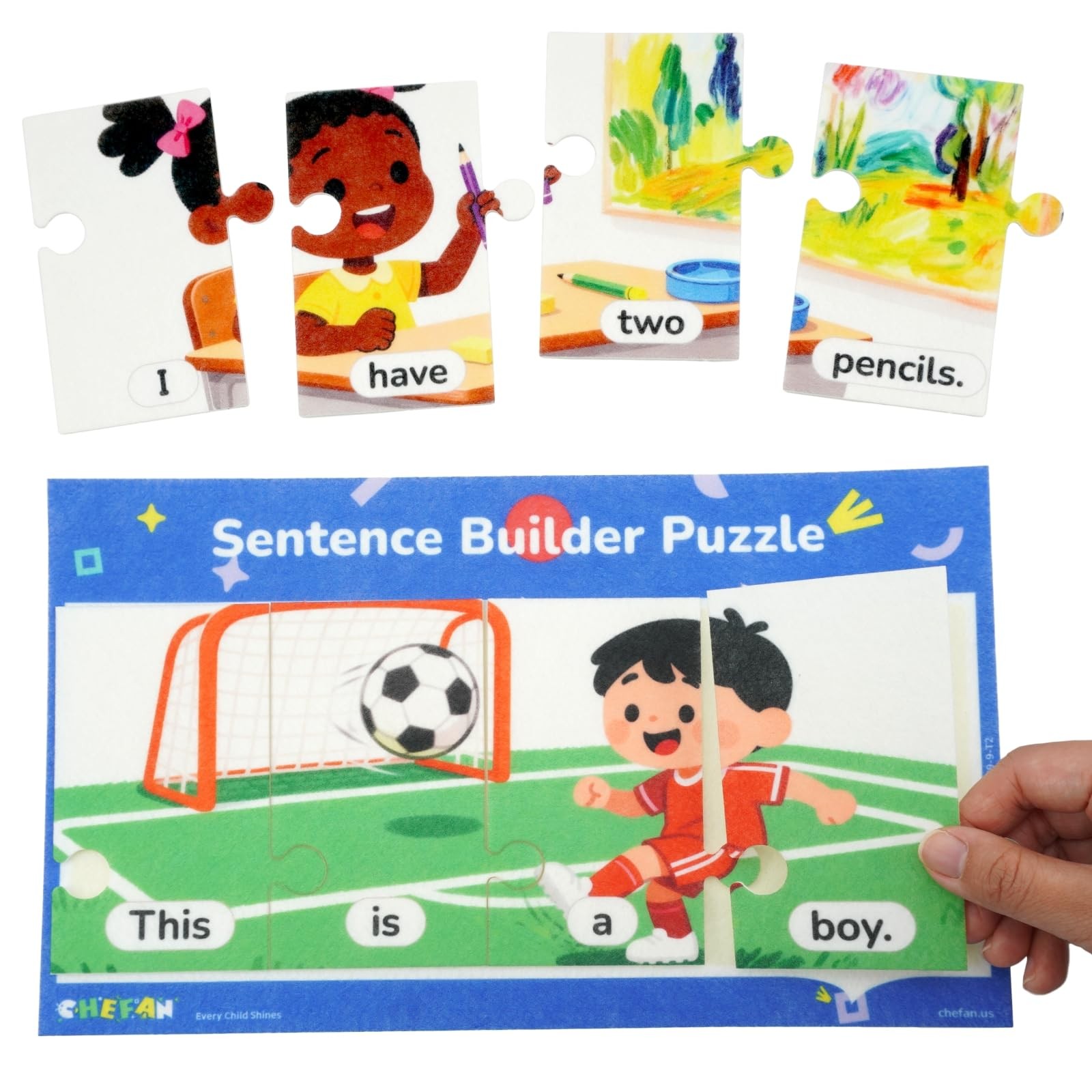 Sentence Building Puzzle for Kids, Reading & Writing Learning Game with Sight…