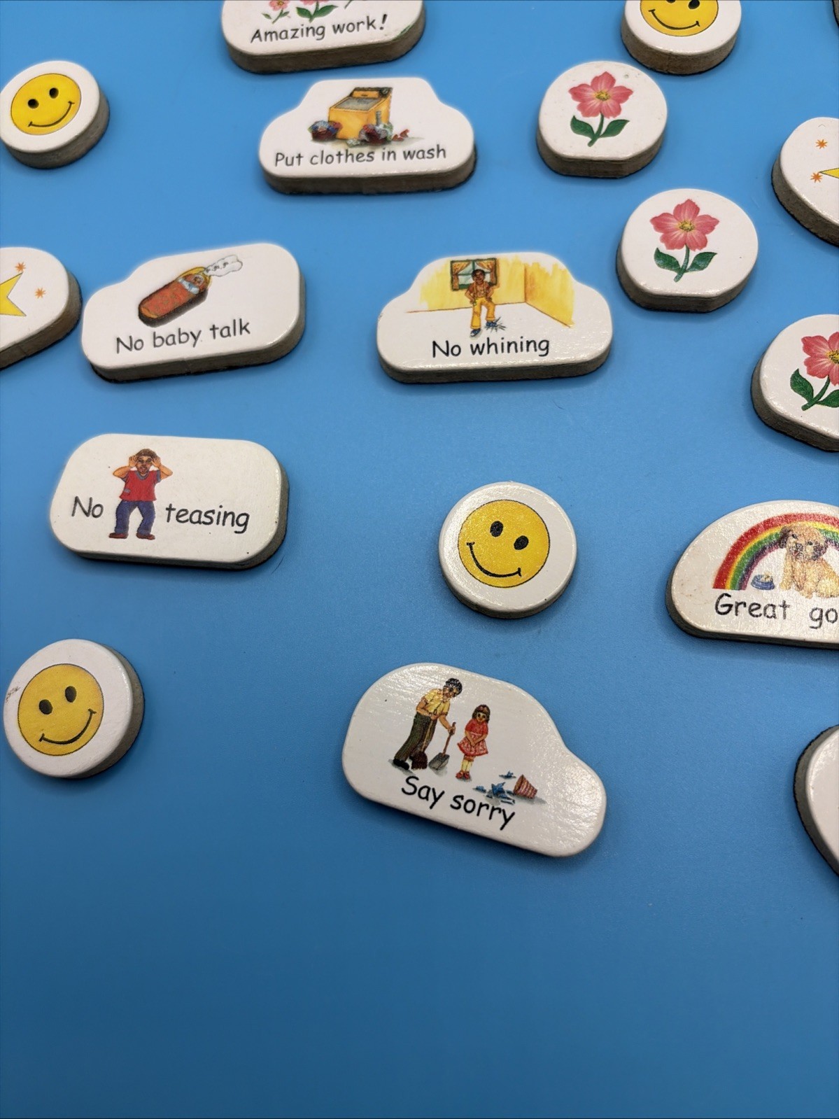 Reward Behavior Chart Magnets Lot Classroom Chore Incentive Smiley Star Teacher
