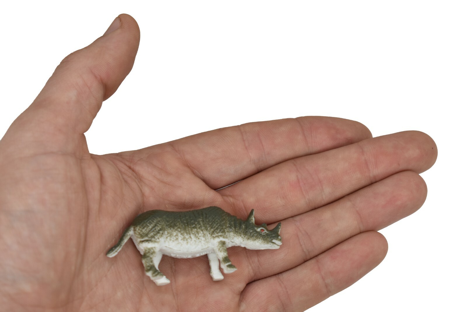 Rhino, Rhinoceros, Plastic Toy Animal Realistic Figurine Model 2.5″ F1035