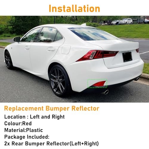 Rear Bumper Reflector Compatible with Lexus IS250 14-15 IS250 Rear Reflector