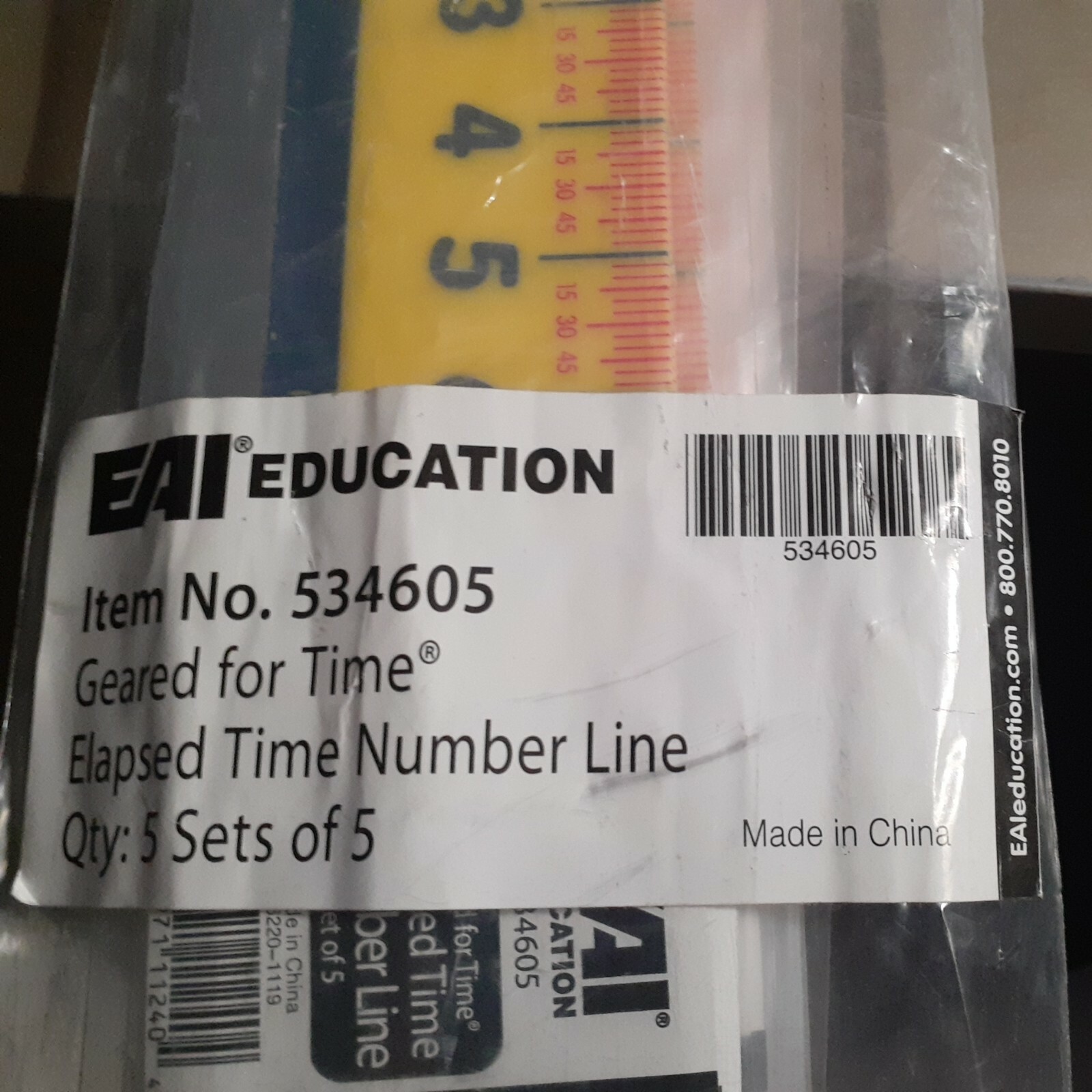 Geared for Time Elapsed Time Number Line Qty: 5 Sets Fo 5