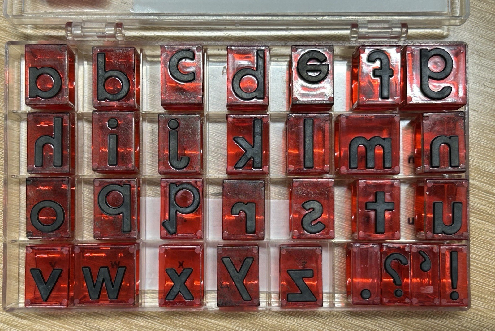 See and Stamp Lower Case Alphabet Transparent Stamps Educational English, Used