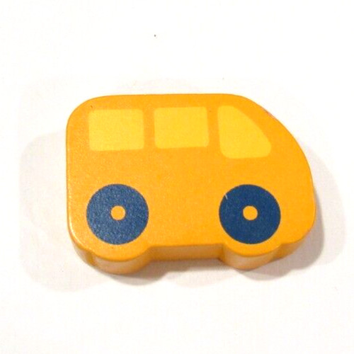 Lot of 7 Colorful Wooden Beads Bus Train Car Tree Stop Sign Tractor Boat / Ship